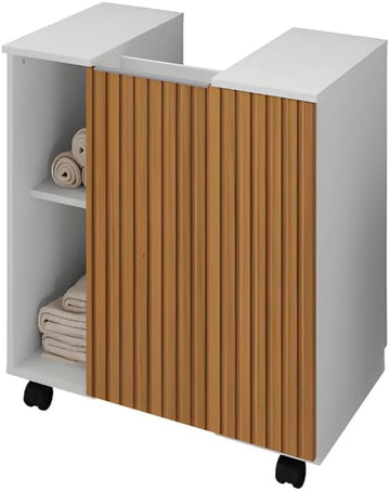 Bathroom Cabinet for Pedestal Sink with Wheels